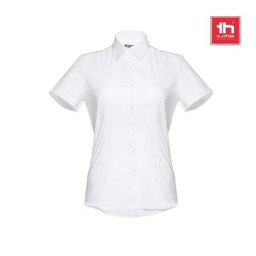 THC LONDON WOMEN WH. Women's short-sleeved oxford shirt. White