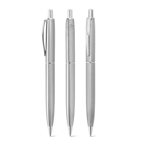 DOOLI. Stainless steel ballpoint pen (53% recycled), with shiny body