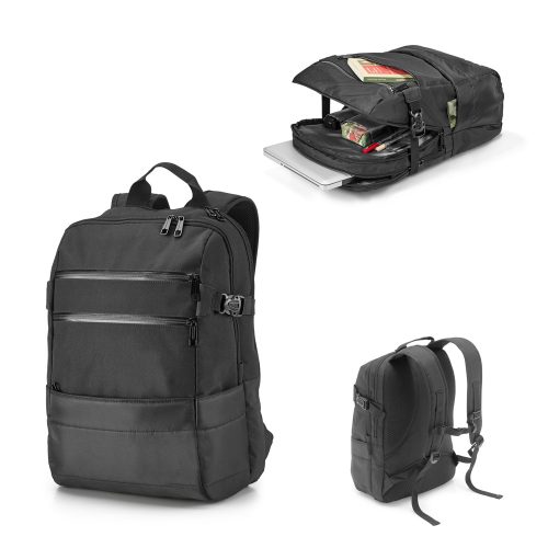 ZIPPERS BPACK. 15.6" Laptop backpack in 300D polyester and 840D jacquard