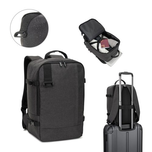 CIES. Backpack made from high-density 600D recycled polyester, meeting airline size requirements