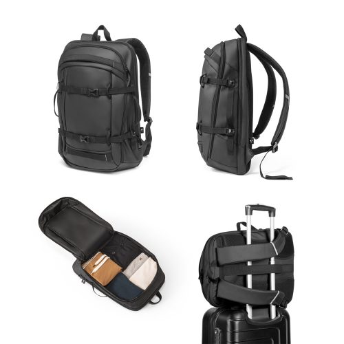 KAMPALA. Laptop backpack in 900D, high-density recycled polyester, with water-resistant coating and 210D recycled polyester lining 17.3"