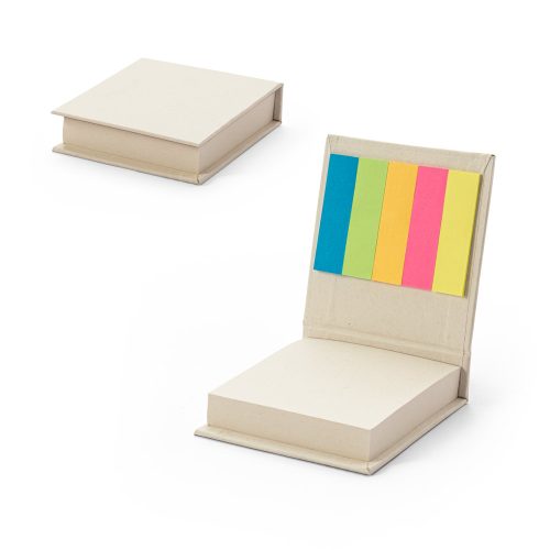 KAIRON. 2-in-1 office set, made from 100% recycled paper, with 6 sticky notepads