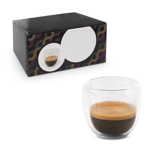 EXPRESSO. Borosilicate glass coffee set with 2 glasses