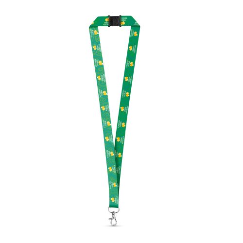 DOVER. SET Lanyard SUBLIMATION Long II (20 mm) in recycled polyester (100% rPET) with Hook Trigger Snap 20 mm and safety lock