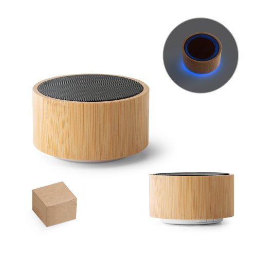 ARBER. Portable 3W speaker with 4h battery life in bamboo and recycled ABS (100% rABS)