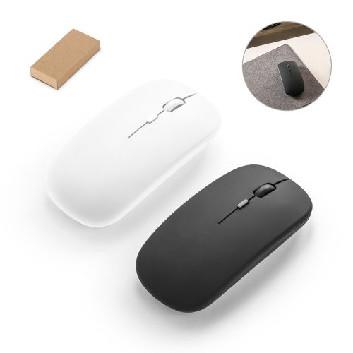 KHAN. Wireless mouse with 500mAh battery in recycled ABS (100% rABS)