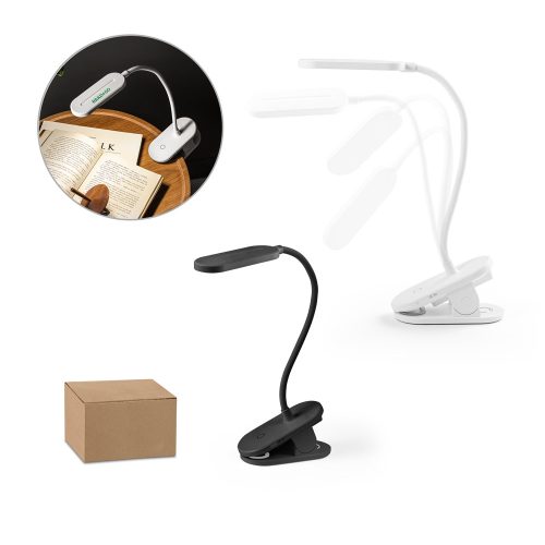 NESBIT II. Portable desk lamp with clip and 30h autonomy at 65% rABS