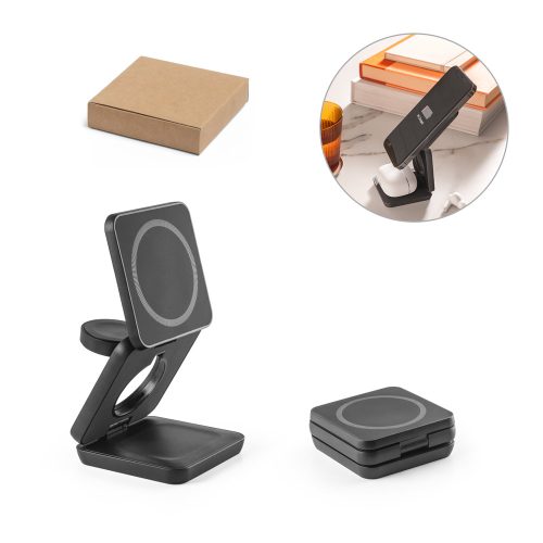 BROGLIE. Super fast 15W 4-in-1 magnetic wireless charger in recycled ABS (100% rABS)