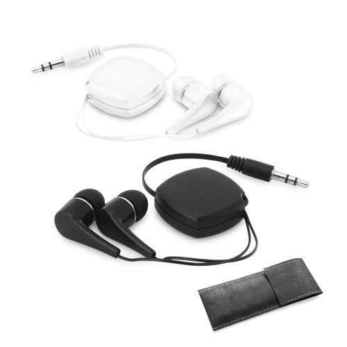 PINEL. Retractable earphones with 0.75 m ABS cable