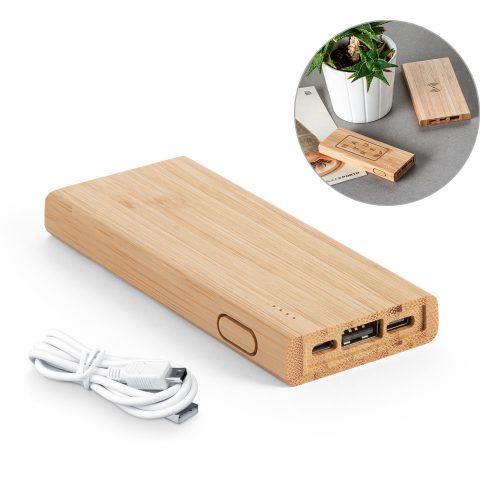 KOHN. Power bank 5,000 mAh in bamboo