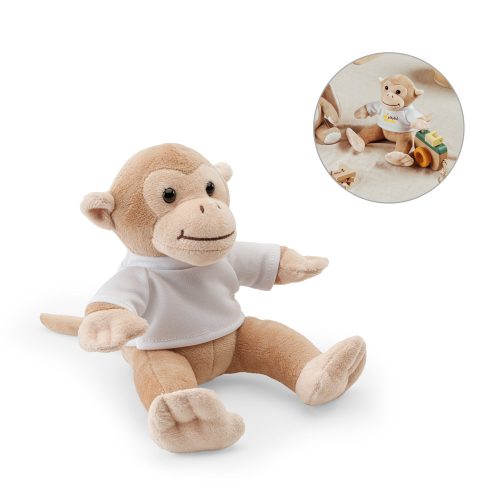 MONKY. Monkey-shaped plush toy with t-shirt